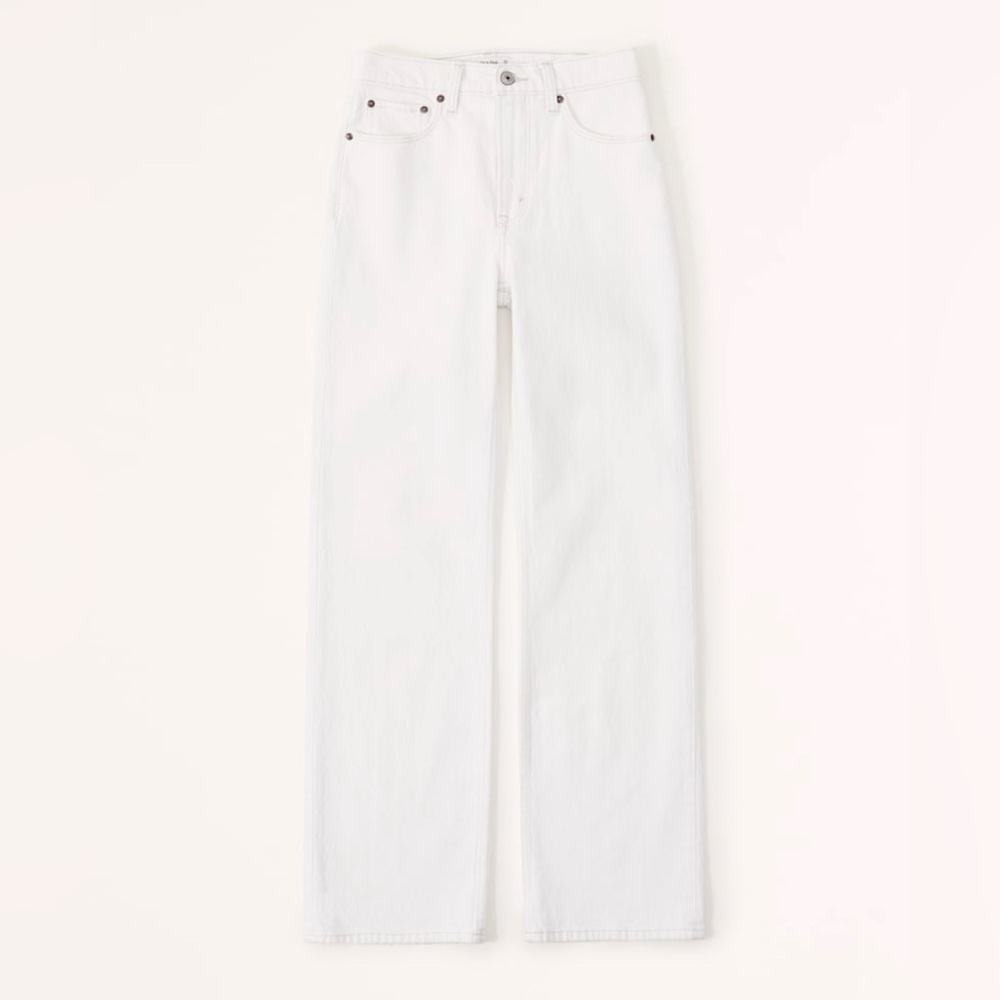 Abercrombie & Fitch Women’s High Rise 90s Relaxed Jean in Cream Size 26L